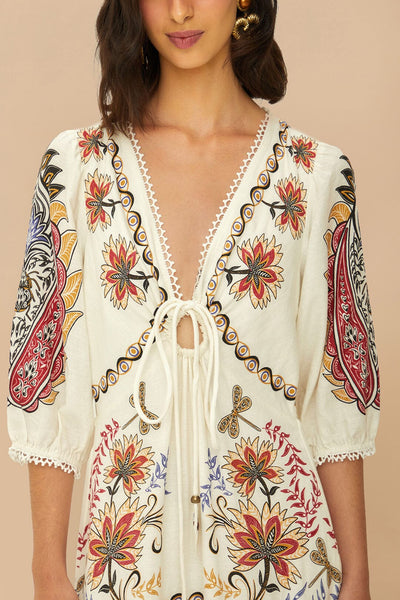 Off White Boho Glam Maxi Dress