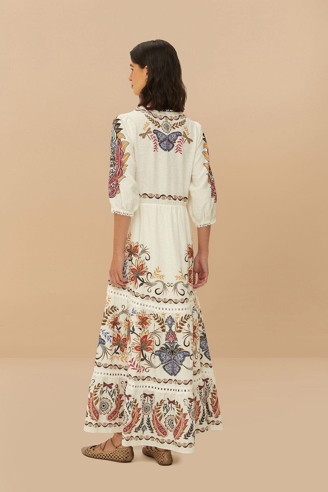 Off White Boho Glam Maxi Dress