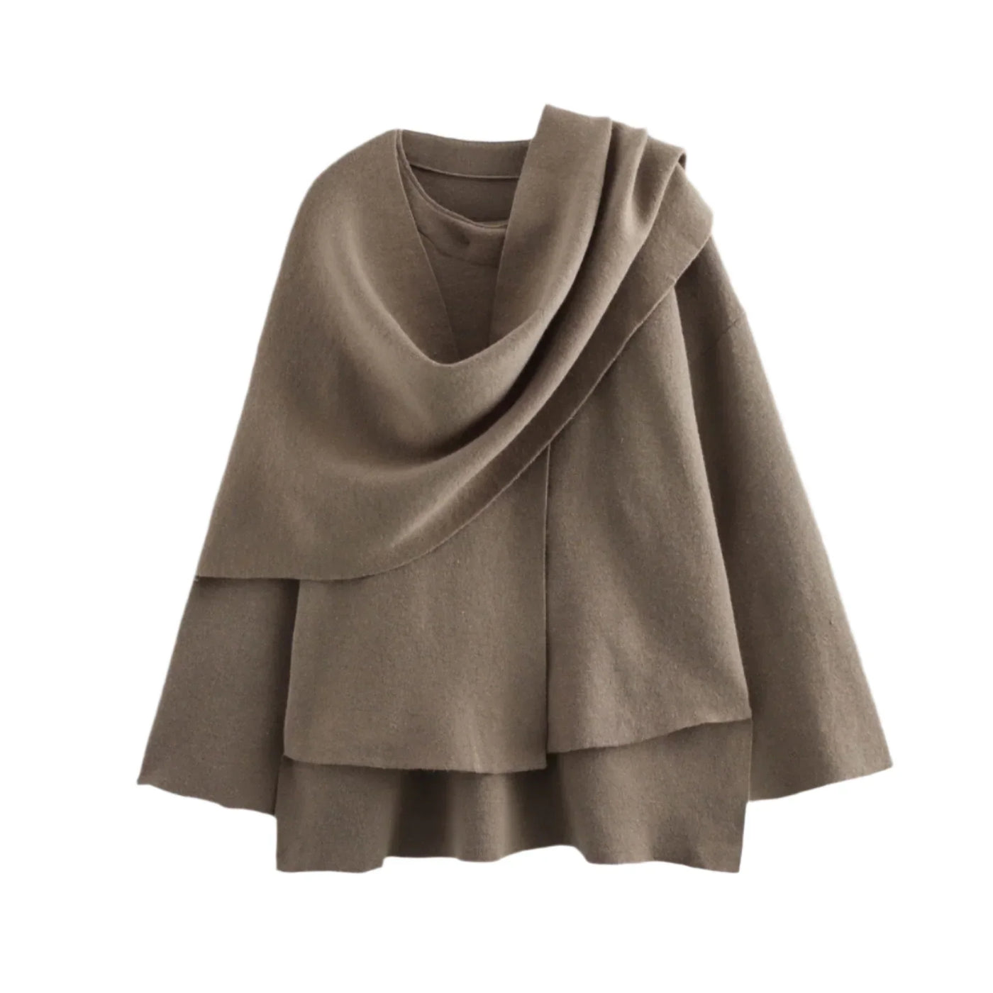 LENA – Knit Cardigan with Scarf