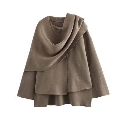 LENA – Knit Cardigan with Scarf