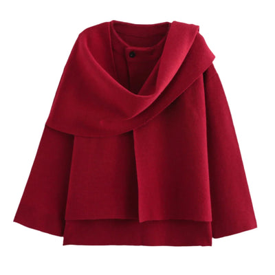 LENA – Knit Cardigan with Scarf