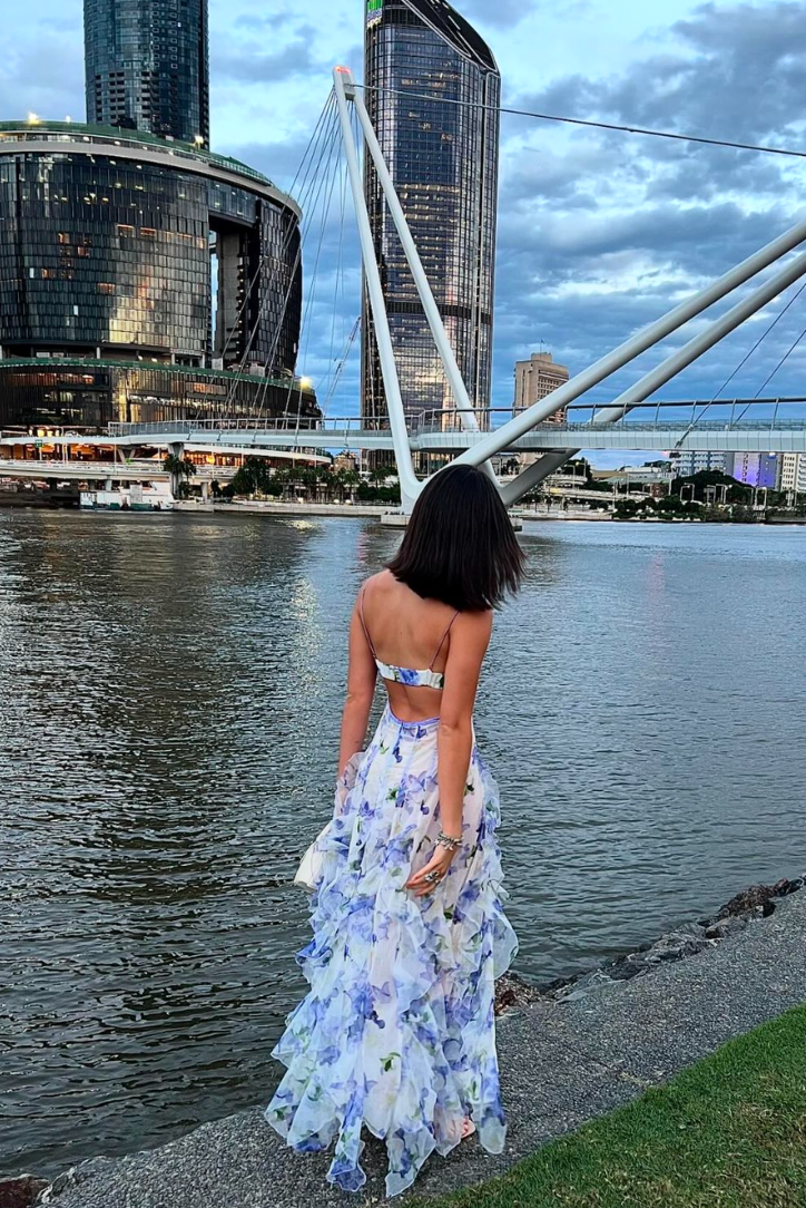 Floral Maxi Dress Blue