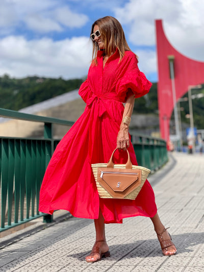 Red Phoebe Egyptian Cotton Dress
